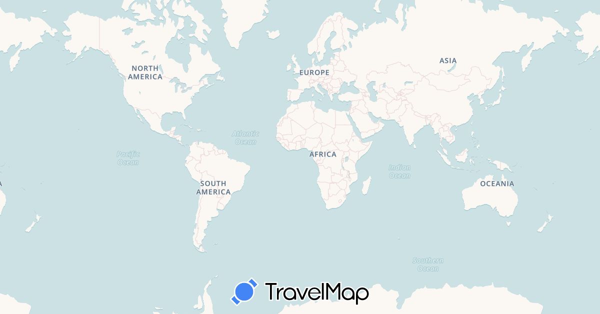TravelMap itinerary: driving, bus, cycling, train, boat, hitchhiking, taxis collectifs in Spain, France, Gambia, Italy, Morocco, Mauritania, Portugal, Senegal, Tunisia (Africa, Europe)